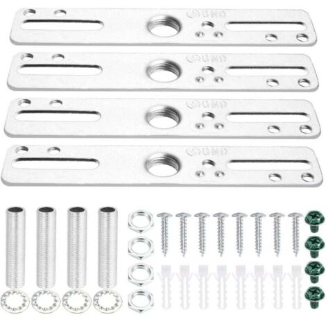 Kit de montaje para lámpara de techo KZQ de 4 pulgadas, 4 soportes universales para candelabros y apliques de pared, color plateado (1/3)