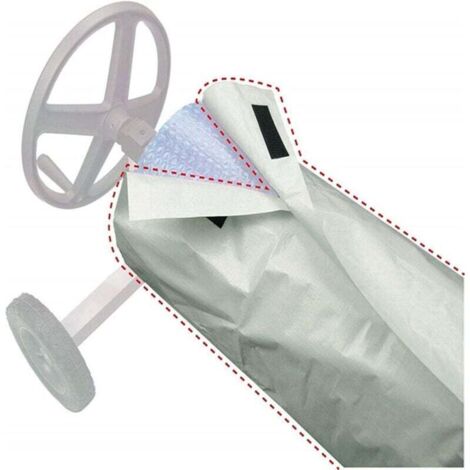 KZQ Cubierta enrollable de tela impermeable para piscina, cubierta protectora para piscina exterior, cubierta para lona solar, resistente al viento, la lluvia, el polvo y los rayos UV, 490 x 96 cm (1/4)