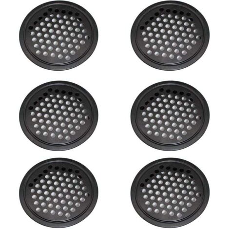 Rejillas de ventilación de acero inoxidable KZQ de 6 piezas, rejillas de ventilación para gabinetes: las rejillas de ventilación redondas de 60 mm se pueden utilizar en garajes, baños y dormitorios.