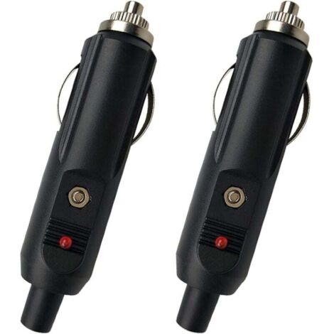 KZQ Adaptador macho para encendedor de cigarrillos, conector para encendedor de cigarrillos, paquete de 2 conectores macho para encendedor de cigarrillos de 15 A. (1/4)