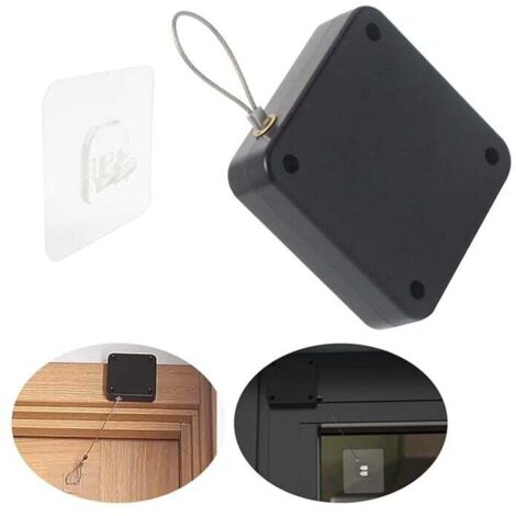Cierrapuertas automático KZQ, cierrapuertas con resorte ajustable sin perforación, cierrapuertas residencial con tirador para todo tipo de puertas de aleación de aluminio y madera. (1/4)