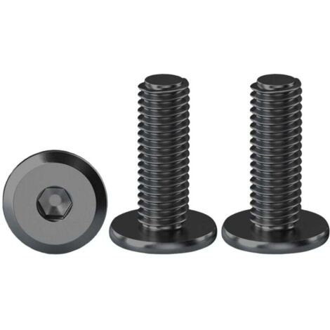 Tornillos hexagonales negros con cabeza plana KZQ, 20 piezas, M6 x 16 mm, tornillos hexagonales con brida, acero inoxidable A2 V2A, tornillos hexagonales con cabeza plana, tornillos para máquina, rosc