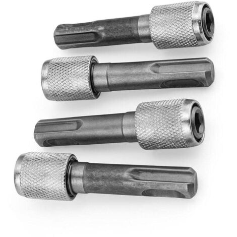 KZQ (6,35 mm) 4 piezas, plata, punta de destornillador, acero 45, portapuntas, perforación de precisión, portapuntas de destornillador, para taladros de impacto, taladros manuales ligeros (1/4)