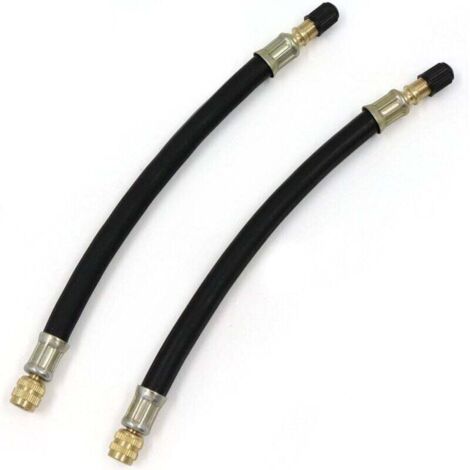 KZQ Extensión de válvula de neumático, 2 piezas, 210 mm, goma flexible, para coche, camión, motocicleta, rueda, extensión de vástago de válvula de neumático, adaptador de válvula de neumático de a (1/4)