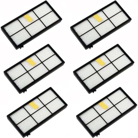 KZQ Kit de 6 filtros de repuesto para iRobot Roomba serie 800, 900, 850, 860, 861, 866, 870, 880, 890, 900, 960, 980, 981 y 985. (1/4)