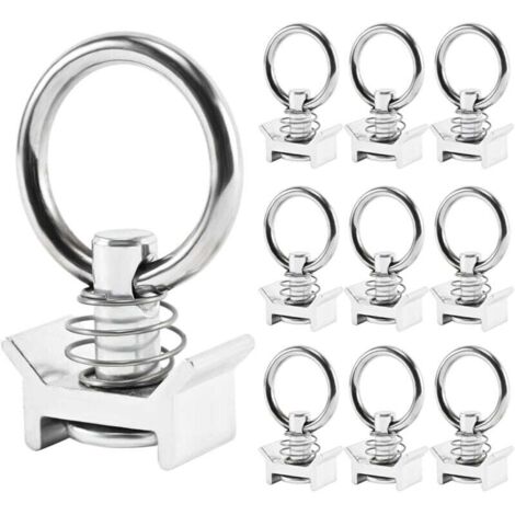KZQ Paquete de 10 accesorios de repuesto con anillo para riel de amarre de aerolínea. Anillo de vuelo con capacidad para 1000 kg. (1/4)