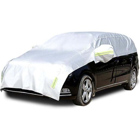 Funda de algodón para coche, para todas las estaciones, para exterior, coche, media funda, impermeable, a prueba de polvo, universal (1/4)