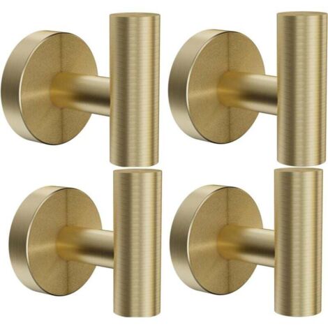 KZQ - 4 ganchos de pared para baño, toallero de cocina, gancho para cuadros, toallero de acero inoxidable (dorado) (1/4)