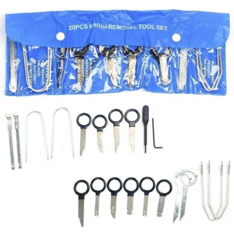 KZQ - Herramienta universal de extracción de radio de coche (20 piezas), kit para Mercedes-Benz, BMW, VW y Audi (1/4)