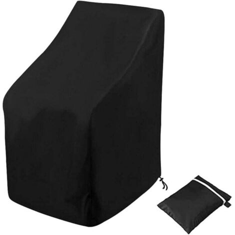 KZQ Fundas impermeables para sillas apilables, fundas para muebles de exterior, fundas Oxford 210D para sillones, sillas apilables de exterior para protegerlas de la intemperie (89 x 89 x 120 cm) (1/4)