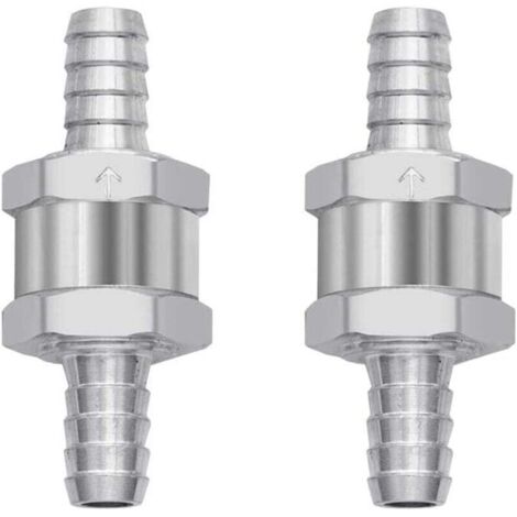 KZQ Válvula de retención (2 unidades, 8 mm), de aleación de aluminio, unidireccional, antirretorno para carburador, diésel, gasolina, sistemas de combustible de baja presión. (1/4)