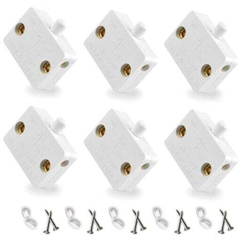 Interruptor de luz automático KZQ, para puerta de armario, interruptor de contacto momentáneo, 6 piezas, blanco (1/4)