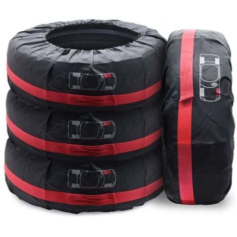 KZQ - 4 fundas impermeables para neumáticos de 13 a 17 pulgadas, para rueda de repuesto (rojas, diámetro 66 cm) (1/4)