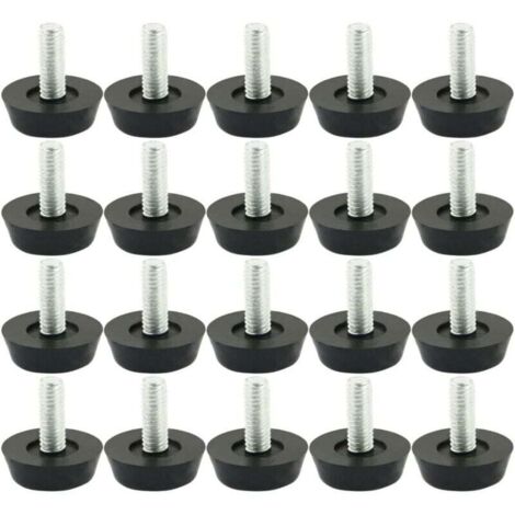 KZQ 20 pies niveladores ajustables para muebles, patas deslizantes ajustables para mesa, silla, base, protección de suelo, tornillo deslizante métrico M6 (1/4)