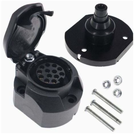 Kit de toma de remolque KZQ de 13 pines, enchufe de acoplamiento de remolque impermeable de 13 pines - Negro (1/4)