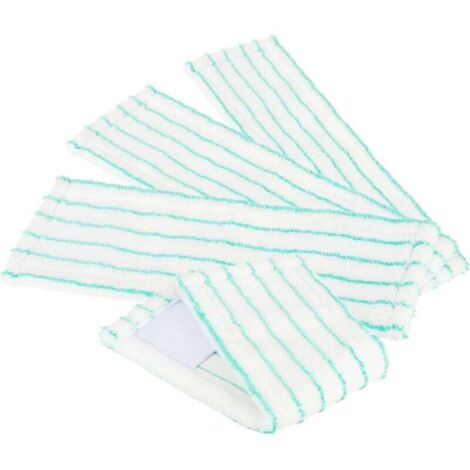 Paño de repuesto para mopa de piso KZQ 4X - Paño de repuesto de microfibra para mopa - Paños para limpieza de pisos (4 piezas - Turquesa/Blanco) (1/4)