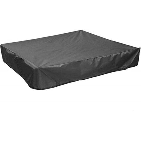KZQ Cubierta cuadrada para arenero con cordón, impermeable, de tela Oxford, con protección UV para arenero, juguetes, piscina y muebles (negro, 120 x 120 x 20)