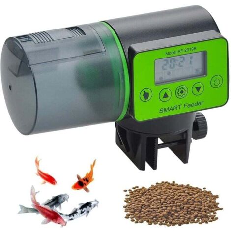 KZQ Dispensador automático de comida para acuarios, resistente a la humedad, color verde claro (1/4)