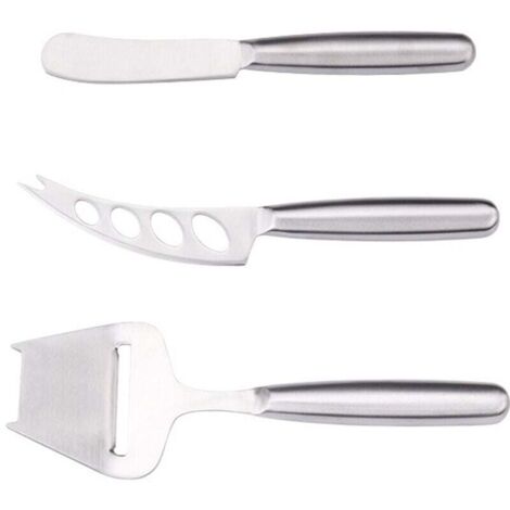 KZQ Juego de 3 cuchillos para queso, cuchillos para mantequilla, aptos para cortar queso en trozos pequeños (3 tipos) (1/4)