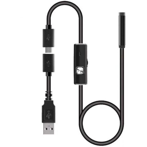 Cámara endoscópica - Cámara de inspección endoscópica USB, cable semirrígido, IP67 a prueba de agua con 6 luces LED, sonda de 7,9 mm para Android (5 m, no requiere wifi)