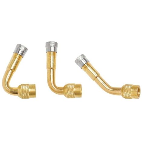 KZQ 6 extensiones de válvula de neumático de 45°, 90° y 135°, adaptador de válvula de neumático, extensor de codo de válvula de neumático, conector de extensión de codo para coche, motocicleta, bi (1/4)