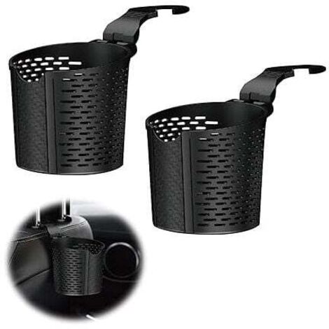 Portavasos para coche KZQ, portavasos universal para bebidas, termos, café, botellas y mini botes de basura, 8,5 cm de diámetro (negro), 2 unidades (1/4)