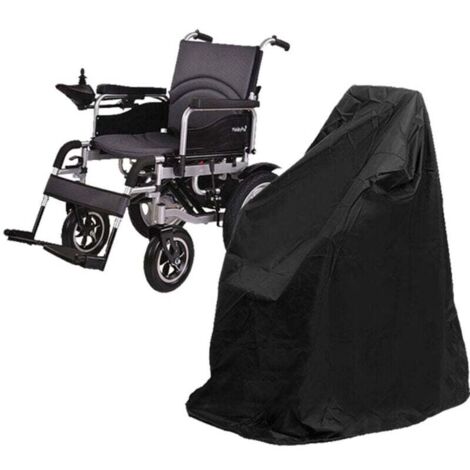 KZQ Funda antipolvo para silla de ruedas, con cordón ajustable, impermeable, de tela Oxford 210D (75 x 100 x 100 cm, negra) (1/3)