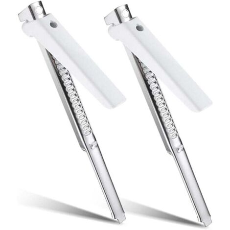 Abridor de frascos KZQ para artritis, fácil de abrir, mango ajustable, acero inoxidable, blanco (paquete de 2) (1/4)