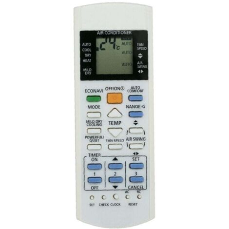 KZQ Control remoto para aire acondicionado Panasonic, ABS blanco, control remoto de repuesto para aire acondicionado A75C3300 3208 3706 3708 3883 3935
