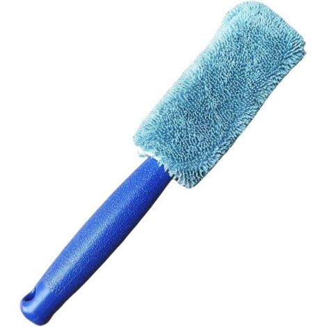 Cepillo de microfibra para llantas de coche KZQ, cepillo para limpiar neumáticos, 2 piezas, cepillo suave premium para llantas, herramienta para lavar y cuidar neumáticos sin rayones (azul), 28 x 5 x (1/4)