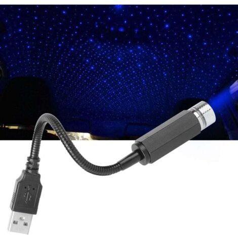 KZQ (Luz Azul-Morada) Cielo Estrellado para Coche, Luces Interiores USB para Coche, Luces LED de Ambiente, Luz de Ambiente para Techo de Coche (1/4)