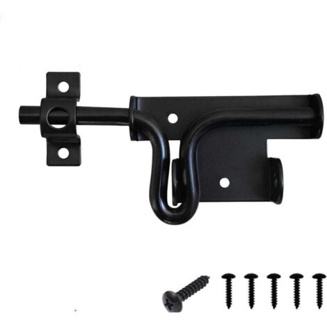 Pestillo de puerta resistente KZQ con manija - Cerradura para portones corredizos de madera, interruptor de doble cara con candado - Pestillo de puerta exterior de 15 cm para cobertizo, granero y pati