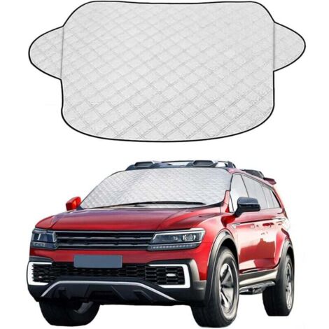 KZQ Funda para parabrisas de coche, plegable, anticongelante, con orejeras, para nieve, polvo y sol, 143 x 93 cm (1/4)