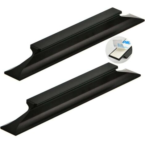 KZQ - 2 tiradores autoadhesivos para puertas correderas, tiradores de aleación de aluminio para armarios, alacenas, tiradores negros para muebles, sin perforación (120 mm de largo)