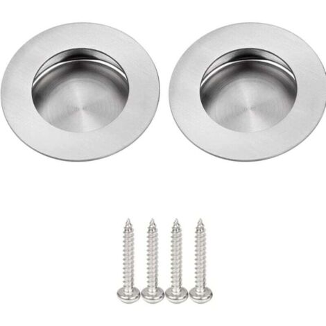 Manijas empotradas redondas KZQ de acero inoxidable, manijas redondas para puertas correderas, manijas empotradas para cajones, manijas empotradas redondas para puertas correderas de armarios (1/4)