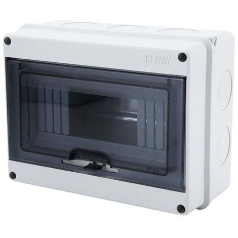 Caja de interruptores para exteriores KZQ, impermeable, IP65, 8 módulos, caja de interruptores para exteriores, caja de conexiones para exteriores (1/4)