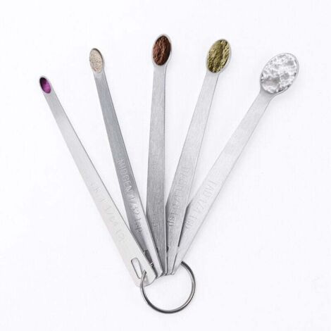 KZQ Juego de 5 cucharas medidoras de cocina de acero inoxidable, minicucharas medidoras, cuchara medidora de cocina con escala, cucharas medidoras para hornear, accesorios de cocina. (1/4)