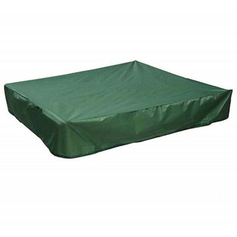 KZQ Funda para arenero Oxford de 120 x 120 cm, impermeable, protección UV 70 %, con cordón, color verde (1/4)