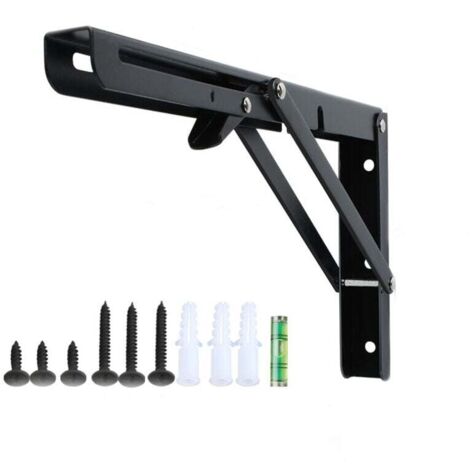 KZQ soportes plegables para estantes, resistentes, de metal negro, flotantes, 18 pulgadas (1/4)