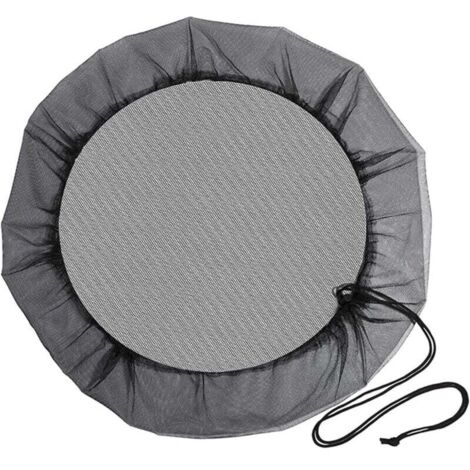 KZQ Red de recolección de agua de lluvia (2 unidades) con cordón ajustable para evitar mosquitos, hojas, escombros y accesorios de lluvia (negro, 80 cm) (1/4)