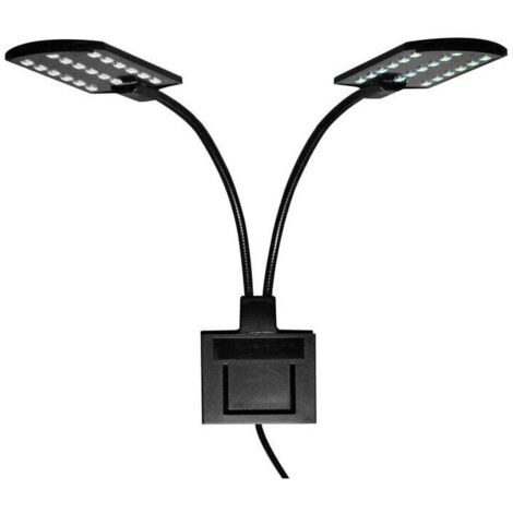 Lámpara LED para acuario KZQ X7 Gemini de doble cabezal, 220 V, 15 W, 1600 lm, para peceras de 8 a 15 pulgadas (1/3)