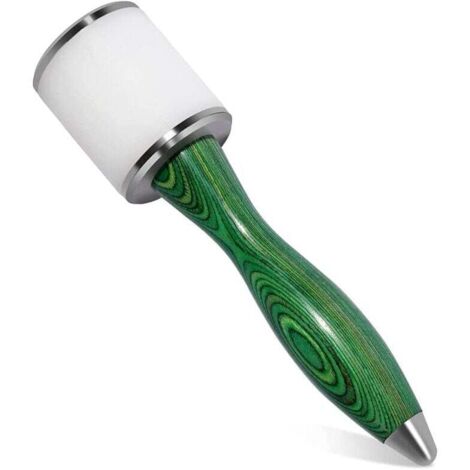 Martillo para tallar cuero KZQ, martillo para cuero, con cabeza recta de nailon y mango de madera, herramienta artesanal verde (1/4)