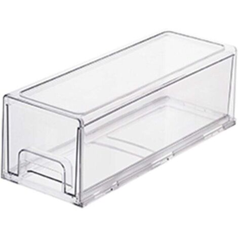 KZQ Contenedores apilables para refrigerador con cajón extraíble para congelador, armario, cocina y despensa (tamaño: 33,5 x 12,5 x 11 cm) (1/4)