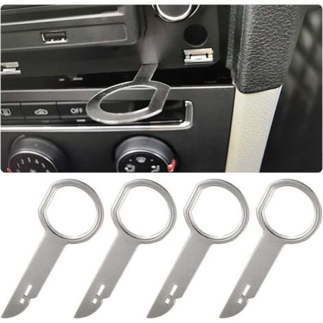 Herramienta de desbloqueo de radio de coche KZQ (4 unidades), llave de acero inoxidable, llave reforzada, compatible con Volkswagen (1/4)