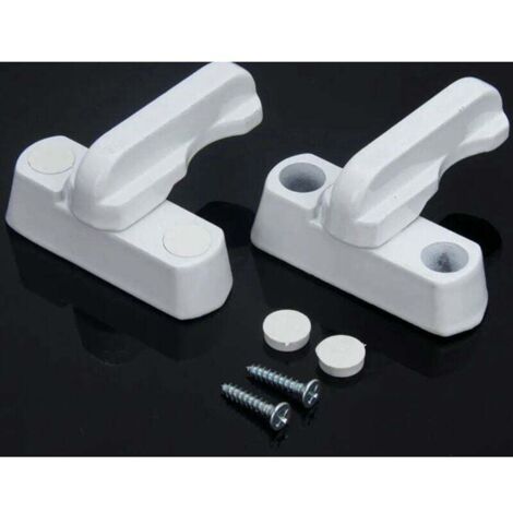 KZQ Cerradura para 4 ventanas de aleación de zinc, 4 unidades, color blanco, para seguridad del hogar. (1/4)