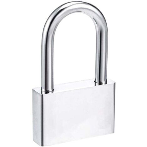 KZQ Candado Lamondre de 50 mm con 4 llaves, caja de acero endurecido, arco largo de 8 mm de diámetro, candado exterior para taquilla, garaje, valla y jardín.