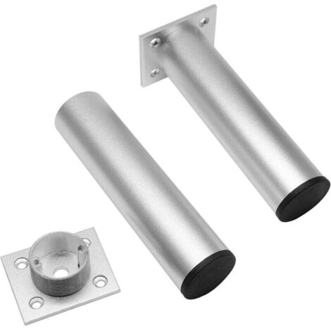 KZQ Juego de 4 patas para muebles, patas ajustables de aleación de aluminio para gabinete, patas redondas de metal para sofá, patas ajustables para cocina, mesa, gabinete y estantes (plateadas) (1/4)