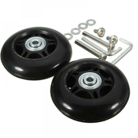KZQ - 2 ruedas para equipaje - Repuesto para reparación de cojinetes de rueda - 6024 mm - Color negro (1/4)