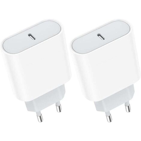 Cargador rápido KZQ USB-C hembra (paquete de 2) de 20 W para iPhone 15/14, Galaxy, Pixel, adaptador de corriente CA de pared USB-C tipo C (1/4)