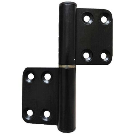 KZQ - Juego de 2 bisagras extraíbles de aleación de aluminio negro para puertas de dormitorio, muebles y armarios de madera (negro) (1/4)